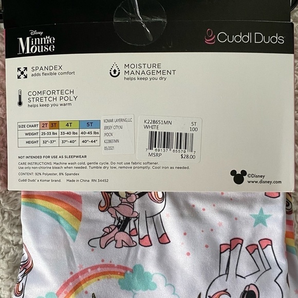 NWT Girl Cuddl Duds Disney's Minnie 2 Piece Rainbows Layer - Set 5T - Picture 3 of 6